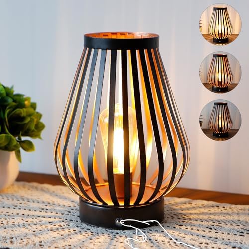 JHY DESIGN Dimmable Touch Bedside Table Lamp 8.5''H Rechargeable Battery Powered Lamp with LED Edison Style Bulb Cordless Accent Lamp for Weddings Parties Patio Events for Indoors Outdoors - Image 5