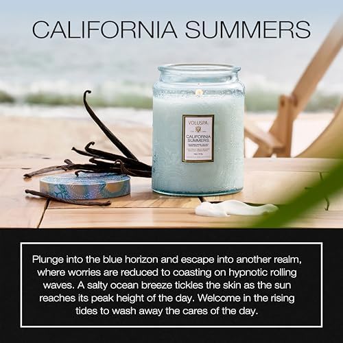 Voluspa California Summers Large Scented Candle Jar, 18 Oz, 100 Hr Burn - Image 2