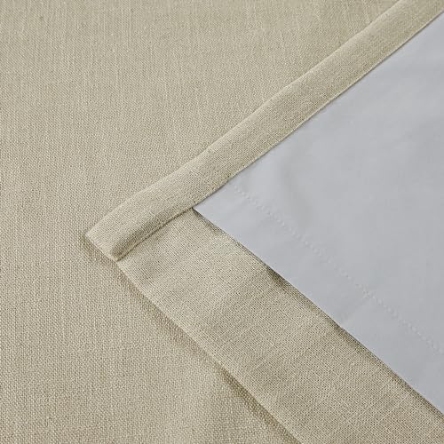 Vision Home Sand Pinch Pleated Full Blackout Curtains Linen Blended Room Darkening Window Curtains 63 inch for Living Room Bedroom Thermal Insulated Pinch Pleat Drapes with Hooks 2 Panel 40" Wx63 L - Image 6