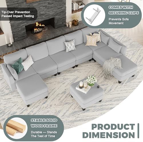 Modular Sectional Sofa 6 Seaters Modular Sleeper Sofa Couch - Image 6