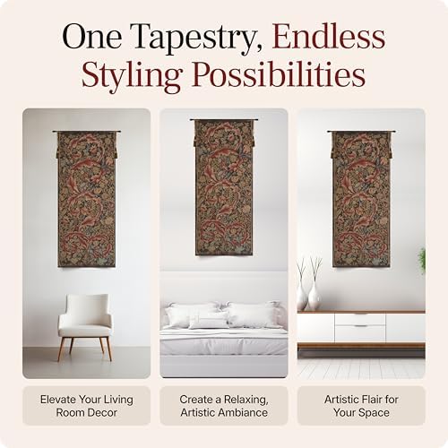 William Morris Acanthe Brown Large Tapestry Wall Hanging 70 x 29 in - Image 6