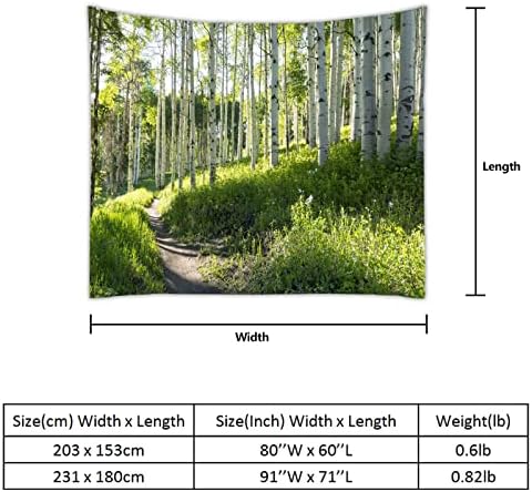 Big Wall Hanging Tapestry W91"xL71", Sunshine Forest Mural for Home Decor - Image 5
