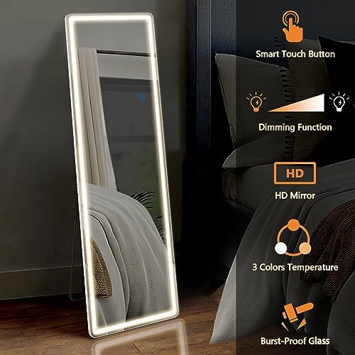 Sweetcrispy LED Full Length Floor Mirror, 65"x21" Lighted Full Body Mirror - Image 5