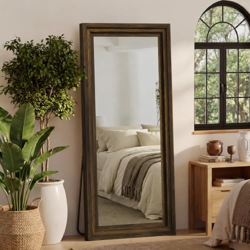 Wood Full Length Mirror 65"x24", Large Solid Wood Frame Floor Mirror - Image 7
