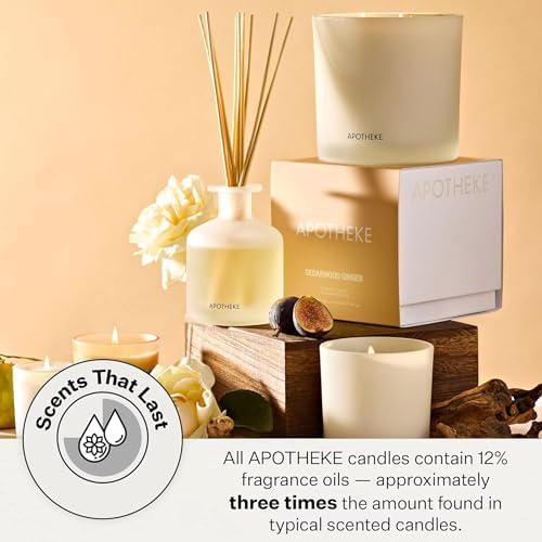 Apotheke Signature Scented Candles for Home, Cedarwood Ginger - 10.5 Oz - Image 6