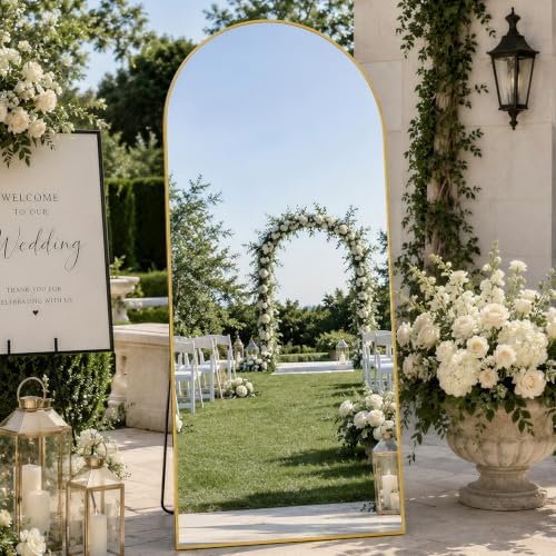 Koonmi 67x30 Arched Full Length Mirror, Floor Mirror with Stand - Image 3