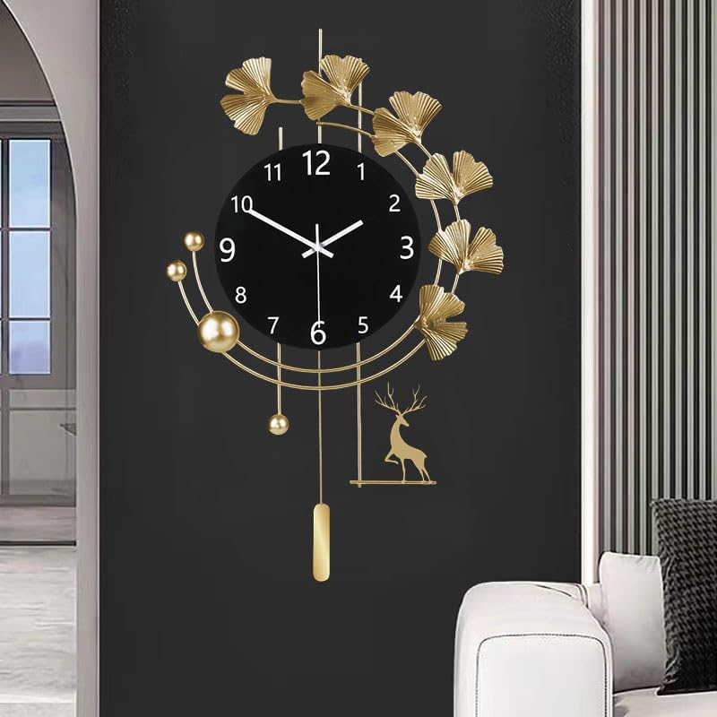 SIN&MI Large Wall Clocks for Living Room, Metal Wall Art Decoration,Silent Non Ticking,Battery Operated Oversized Round Modern Wall Clock for Bedroom,Farmhouse,Office Wall Decor/16 * 26Inch by SINMI
