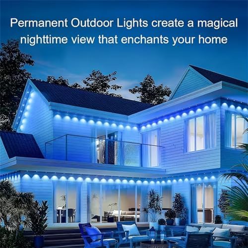 50FT Permanent Outdoor RGB Lights,Waterproof Smart LED Eaves Lights with App/Remote Control,for Christmas and All Holiday Decor,Daily and Accent Lighting,House Roof and Garden Lighting - Image 3