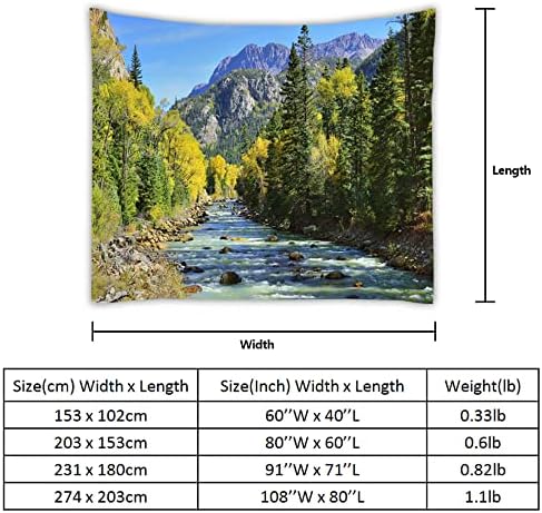 YISURE Nature Mountain Forest Tapestry, Scenic Green Pine Tree Waterfall Landscape Wall Hanging Tapestries for Home Office Dorm Indoor and Outdoor Decoration, 60(W) x40(L) Inch - Image 3