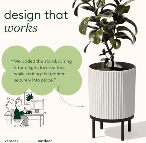 Veradek Demi Series Raised Planter - Round Planter with Stand - Image 5