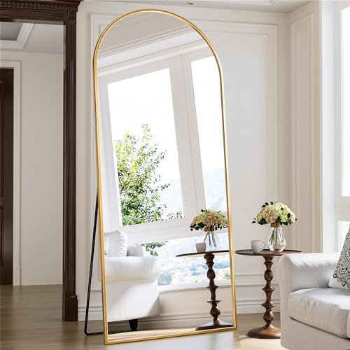 Antok 71" x28” Arched Full Length Mirror with Stand, Floor Mirror, Gold by AntokMirror