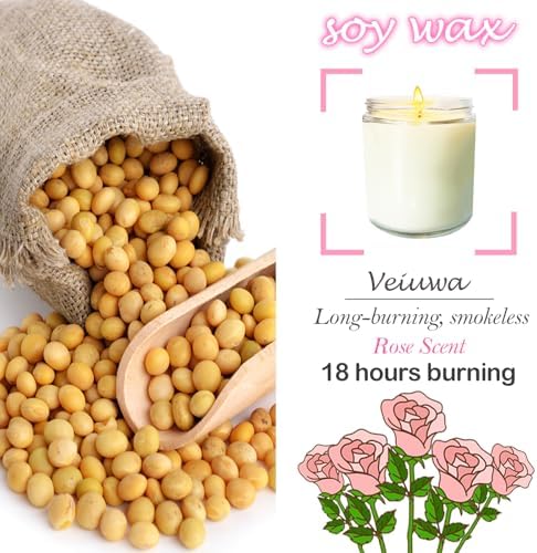 24 Pcs 6 Oz Rose Scented Soy Candles Set,Mason jar Bulk Candles for Gifts,Aromatherapy Candle,Great Stress Relieving Scented Candle for Girls as a Gift for Birthdays, Weddings and More! - Image 3