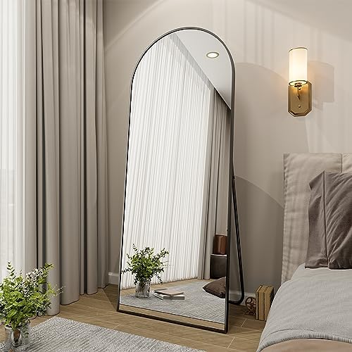 BEAUTYPEAK 65"x24" Full Length Mirror, Arch Full Body Floor Mirror, Wall Mirrors Hanging or Leaning Arched-Top with Stand for Bedroom, Dressing Room, Black - Image 5