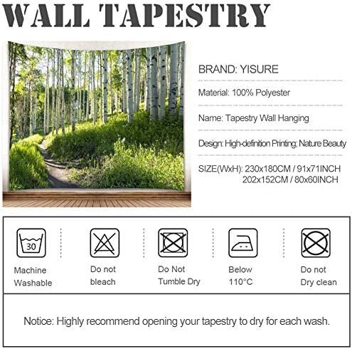 Big Wall Hanging Tapestry W91"xL71", Sunshine Forest Mural for Home Decor - Image 6