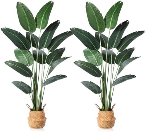 Ferrgoal 6ft Artificial Bird of Paradise Plant with Basket-Set of 2 by Ferrgoal