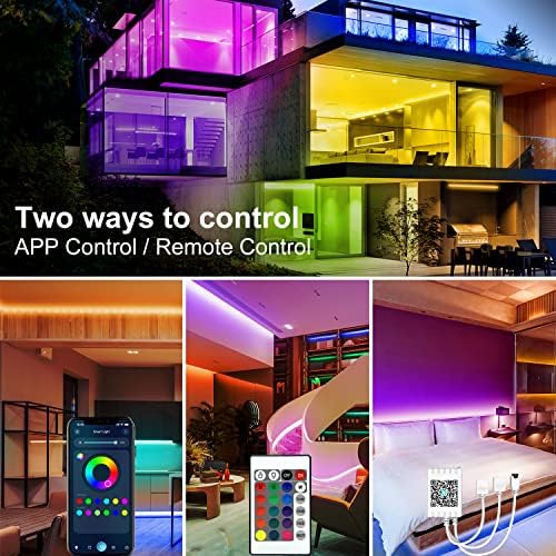 DAYBETTER LED Strip Lights 200 ft (2 Rolls of 100 ft), Smart App Control Lighting Bedroom Rome Decor with Remote, RGB Color Changing LED Lights for Party - Image 5