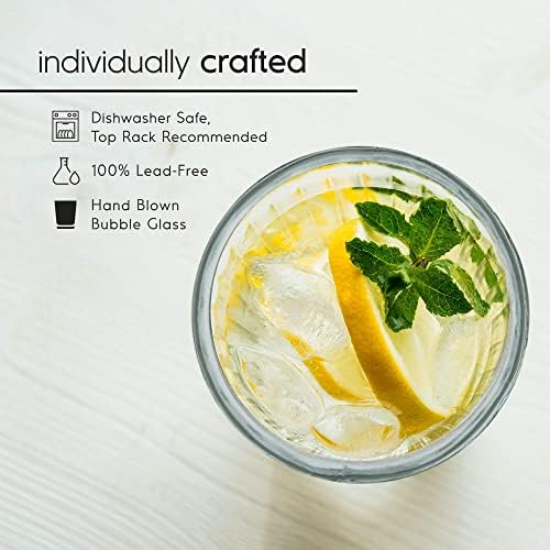 Clear 20 oz Tall Iced Tea Glasses (set of 6), Hand Blown Mexican Glassware, Recycled Glass Drinking Glasses, Lead-Free, Cocktail Margarita Glasses, Wine Glasses, Shot Glasses, Whiskey Glasses (IceTea) - Image 4