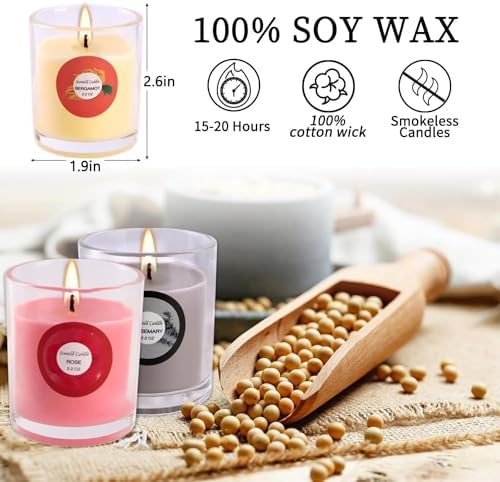 YOROXRG Scented Candles, Jasmine, Rose, Vanilla, Bergamot, fig, Lavender, Lemon, Spring,Strawberry, Rosemary, Aromatherapy Candles,Soy Wax Glass Jar Candle - 40 Pack - Image 6