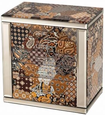 High End Glass Jewelry Box for Women, 5 Layer, Brown by Homruilink
