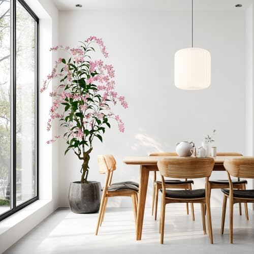 7ft Artificial Pink Jasmine Potted Tree - Image 4