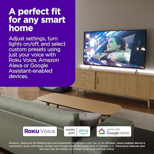 Roku Smart LED Light Strip, 16.4ft - Color Options with Adjustable Brightness & Temperature - Peel & Stick WiFi Smart Strip Lights Works with Roku Voice, Alexa & Google Assistant - Smart Home Products - Image 4
