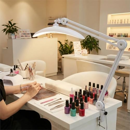 Upgraded 22" LED Desk Lamp with Clamp, 48W CCT Dimmable Home Office Lighting, Remote & Touch Control Swing Arm Task Light for Reading, Study, Drafting, Nail Art & Crafts, White - Image 2