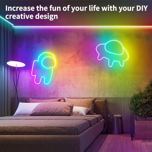 segrass 32.8FT Led Neon Rope Lights Control with App/Remote,Flexible Led Rope Lights,Multiple Modes,IP65 Outdoor RGB Neon Lights Waterproof,Music Sync Gaming Led Neon Strip Lights for Bedroom Décor - Image 4