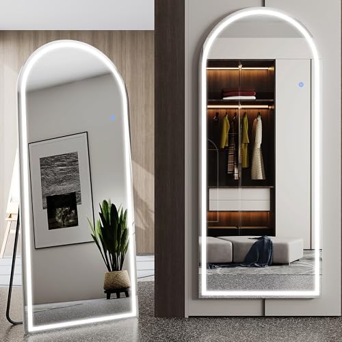 Antok 56"x20" LED Full Length Mirror, Lighted Floor Mirror, Arched by AntokMirror