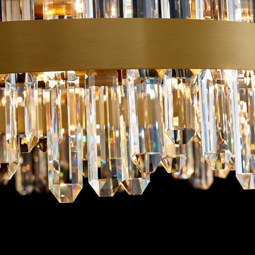 Gold Modern Oval Crystal Chandelier, 24-Lights Luxury Chandeliers Modern 2-Tiers K9 Crystal Chandelier Pendant, Light Fixture G9 Lights for Dining Living Room Entryway Kitchen Dia 30 inch - Image 6