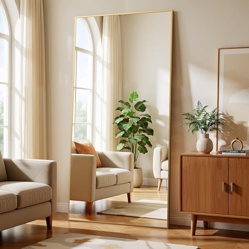 BEAUTYPEAK 80"x40" Rectangle Full Body Floor Mirrors, Full Length Mirror by BEAUTYPEAK