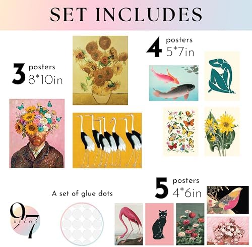 97 Decor Eclectic Wall Art Set, 12 Pcs Maximalist Posters, Unframed - Image 2