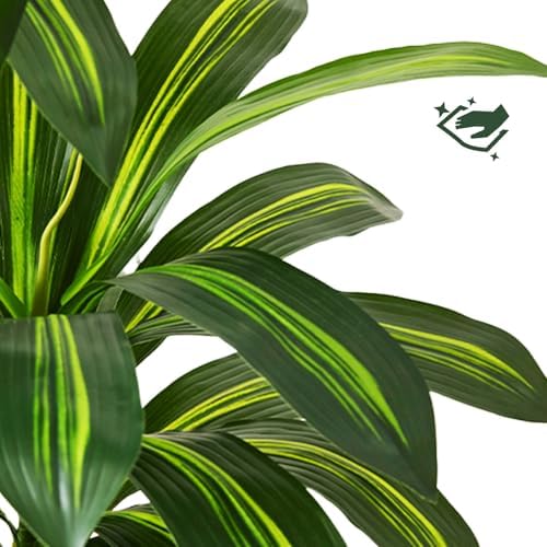 Artificial Dracaena Tree Indoor, 7FT Tall Fake Floor Plants with Black Planter & Pebbles, Faux Silk Yucca Tree for Home Office Living Room Bedroom Farmhouse Modern Outdoor Topiary Tree - Image 6