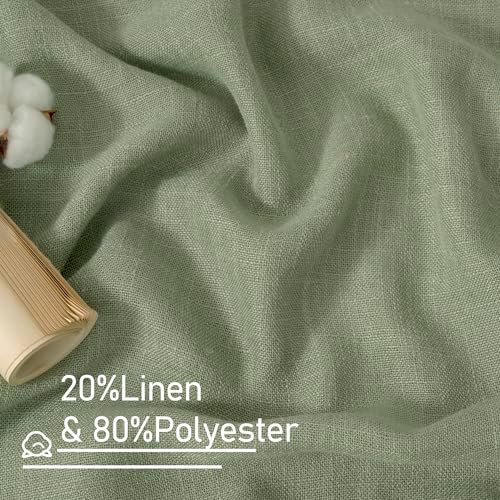 LAMIT Sage Green 72 inch Linen Curtains for Living Room Bedroom 2 Panels - Image 2