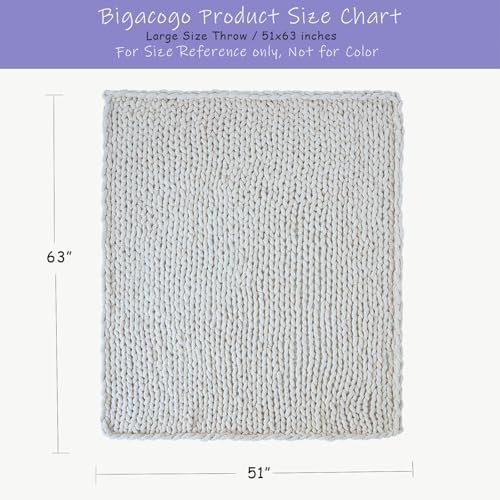 Bigacogo Chunky Knit Throw Blanket for Couch, 51x63 inches, Navy Blue - Image 2