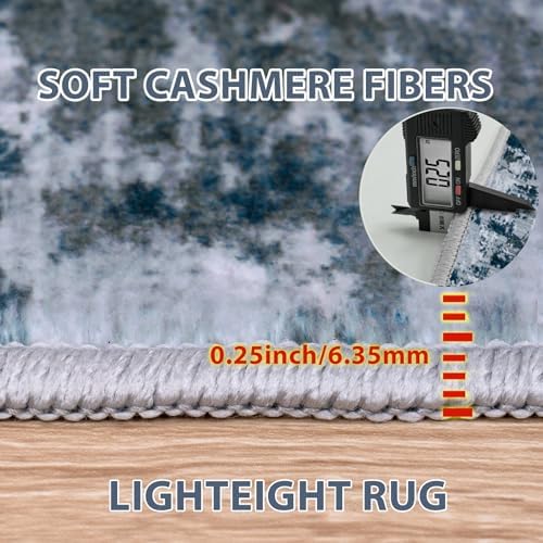 5x8 Area Rugs for Living Room Washable Bedroom Dining Room Navy Grey - Image 6