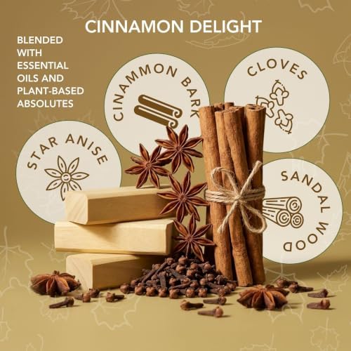 Fall Fresh Cinnamon Bark Essential Oil - Warm & Spicy Pure Beeswax Candle - 90+ Hours Long Burning - Non-Toxic Scented Candles for Autum Home Decor & Aromatherapy for Anxiety Relief - Natural - 15 OZ - Image 4