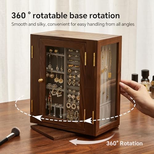 360 Rotating Design Wooden Jewelry Box for Women - Image 2