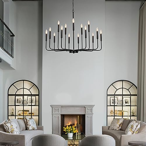 Black Chandeliers for Dining Room Light Fixture，D40 Inch - Image 2