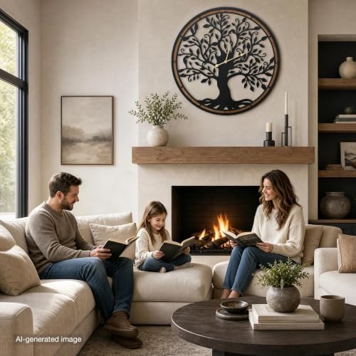 Micasso Large Wall Clocks Decorative: 38 Inch Tree of Life Battery Operated - Image 5