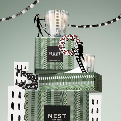 NEST New York Scented Classic Christmas Tree Candle, Birchwood Pine - 8.1 oz - Up to 60-Hour Burn Time - Reusable Glass Vessel - Image 3