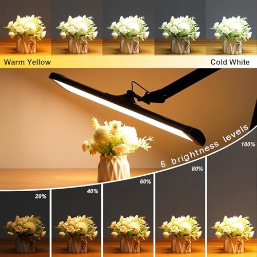 32-Inch LED Architect Desk Lamp with Clamp, 50W 4500LM, Black CCT - Image 2
