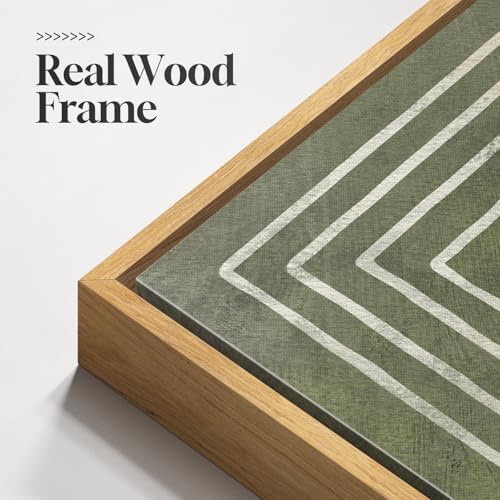 Large Framed Green Abstract Wall Art for Living Room Set of 2, 24x36 In - Image 5
