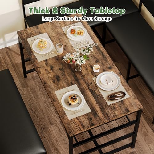 Concho Corner Dining Table Set with Soft Seat, Coffee Brown - Image 3