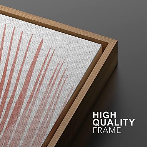SIGNWIN Framed Canvas Print Wall Art Set Tropical Red Pastel Palm Leaf Plants Nature Wilderness Illustrations Modern Art Decorative Rustic Chic for Living Room, Bedroom, Office - 16"" x24 x2 Natural - Image 4