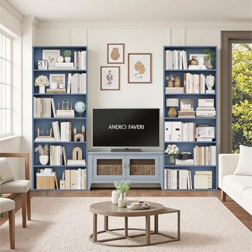 FOTOSOK 6 Tier Tall Bookshelf and Bookcase, Open Display Shelves, Blue 2PK - Image 4