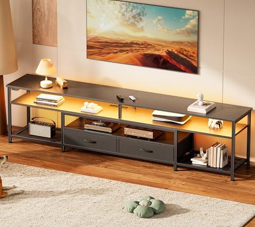 Huuger 79 Inch LED TV Stand with Power Outlets for 85 90 Inch TV by Huuger