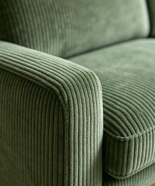 Vesgantti 68" Comfy Green Corduroy Loveseat Sofa, 2 Seater Deep Seat Couch with Spring Cushion, Solid Wood Frame for Living Room, Bedroom, Office - Image 5
