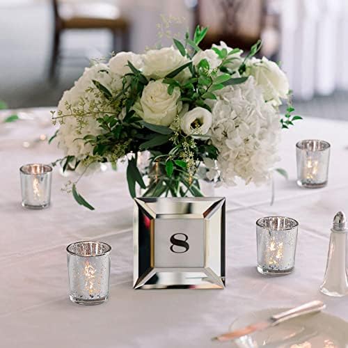DARJEN 24Pcs Silver Votive Candle Holders for Table - Mercury Glass Votives Silver Candle Holder - Tealight Candle Holder for Wedding Centerpieces & Party Decorations - Image 3