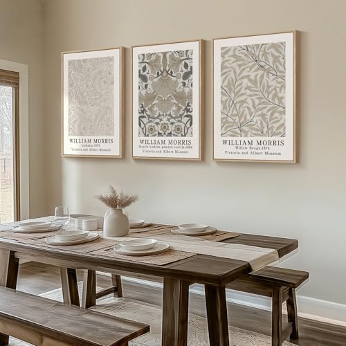 Large Framed Vintage William Morris Wall Art for Living Room, 24x36 In - Image 2
