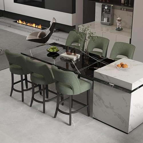 VKNOW Bar Stools Set of 6, 26" Upholstered Counter Height Bar Stools by VKNOW